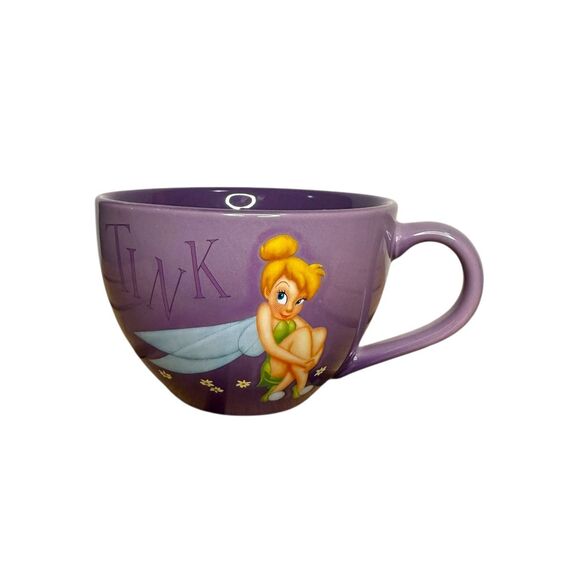Disney Store Large Tinkerbell Coffee Tea Mug Purple Disney Fairies Collectible - Picture 1 of 7